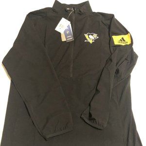 NWT Adidas Pittsburgh Penguins On-Ice 1/4 Zip Size Medium